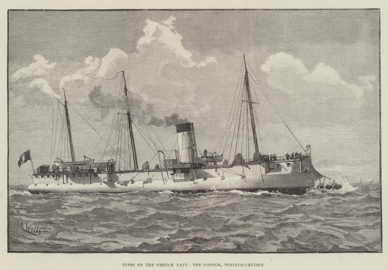 Types of the French Navy, the Condor, Torpedo-Cruiser by English School