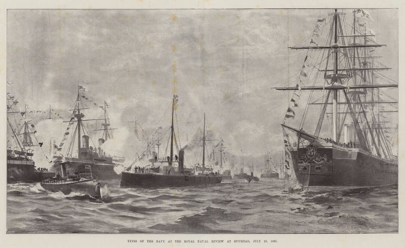 Types of the Navy at the Royal Naval Review at Spithead, 23 July 1887 by English School