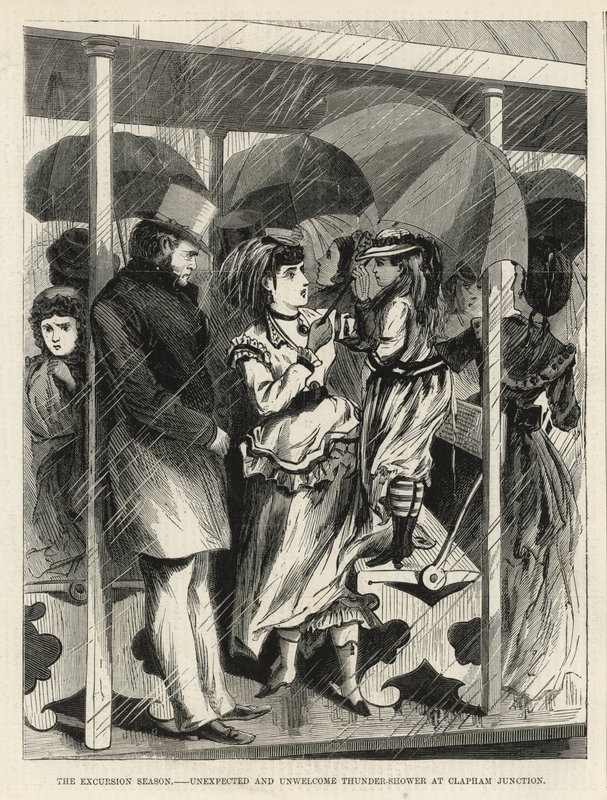 Unexpected and Unwelcome Thunder-Shower at Clapham Junction by English School