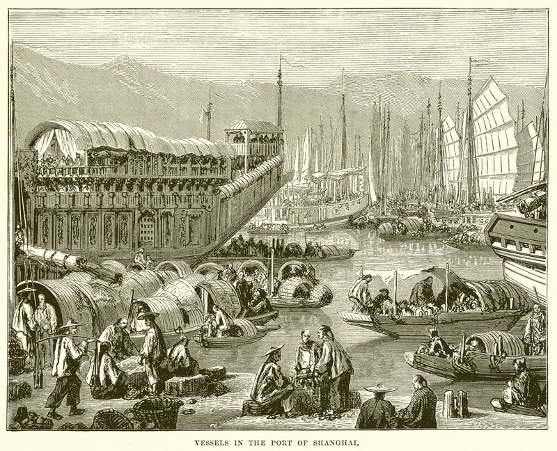 Vessels in the Port of Shanghai by English School