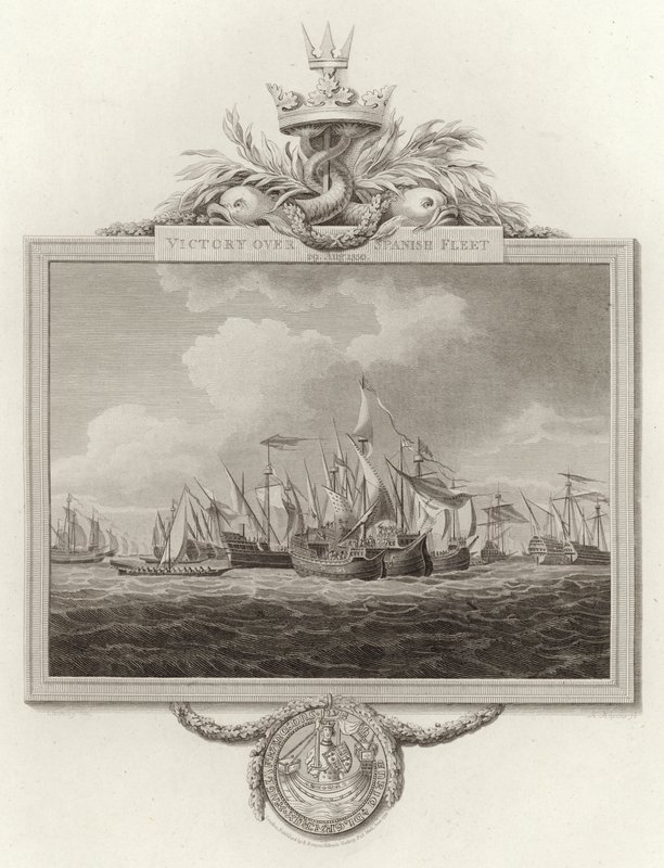 Victory over Spanish Fleet, 29 Aug 1350 by English School