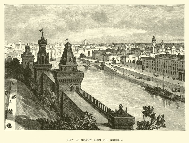 View of Moscow from the Kremlin by English School