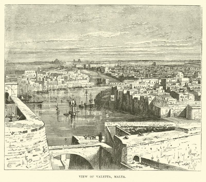 View of Valetta, Malta by English School