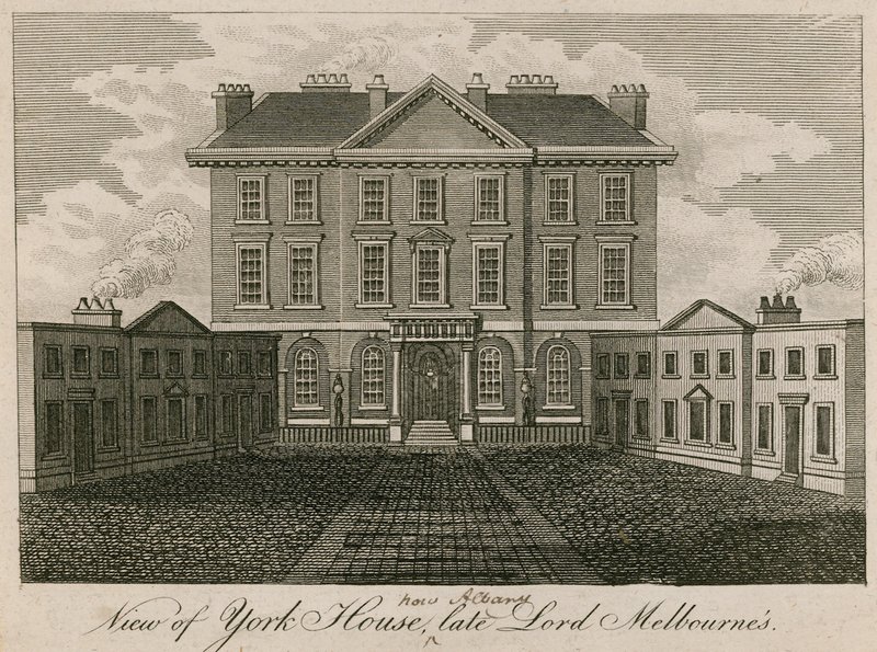 View of York House (later the Albany), house of the late Lord Melbourne by English School