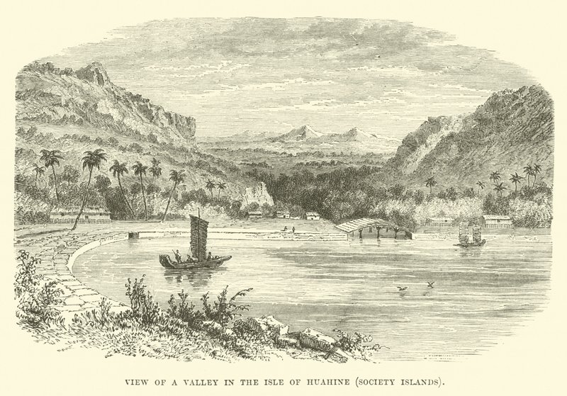 View of a Valley in the Isle of Huahine, Society Islands by English School