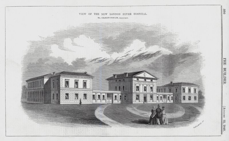 View of the New London Fever Hospital by English School
