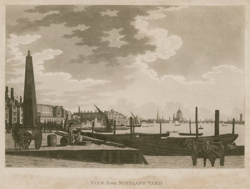 View of the River Thames, London, from Scotland Yard by English School