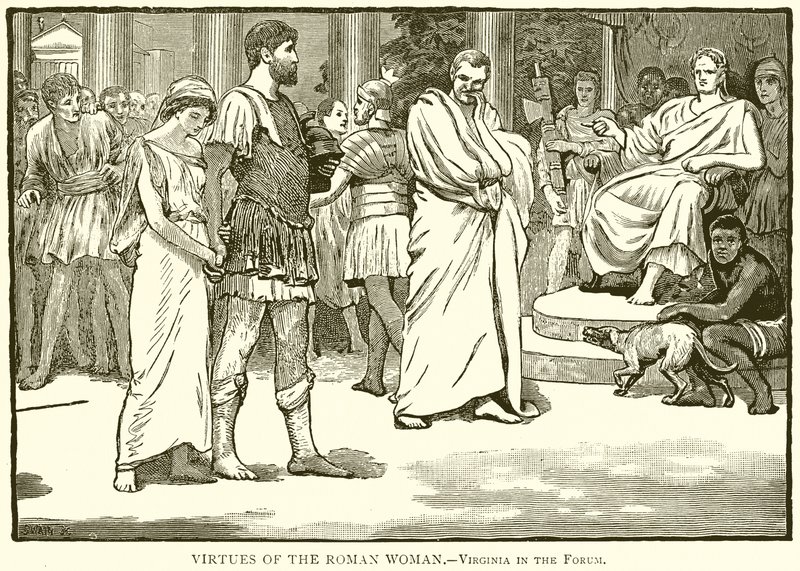Virtues of the Roman Woman (Virginia in the Forum) by English School