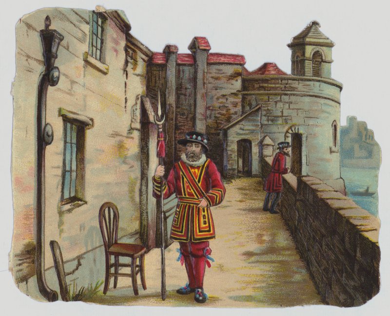 Visit to the Tower of London, Victorian scrap by English School