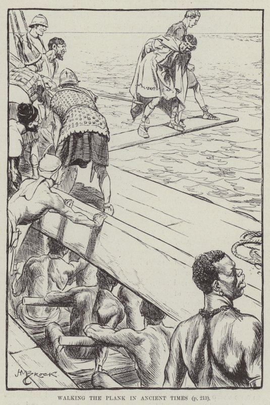 Walking the plank in ancient times by English School