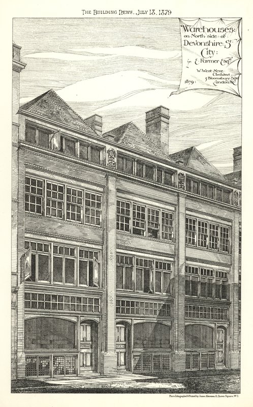 Warehouses on the north side of Devonshire Street by English School