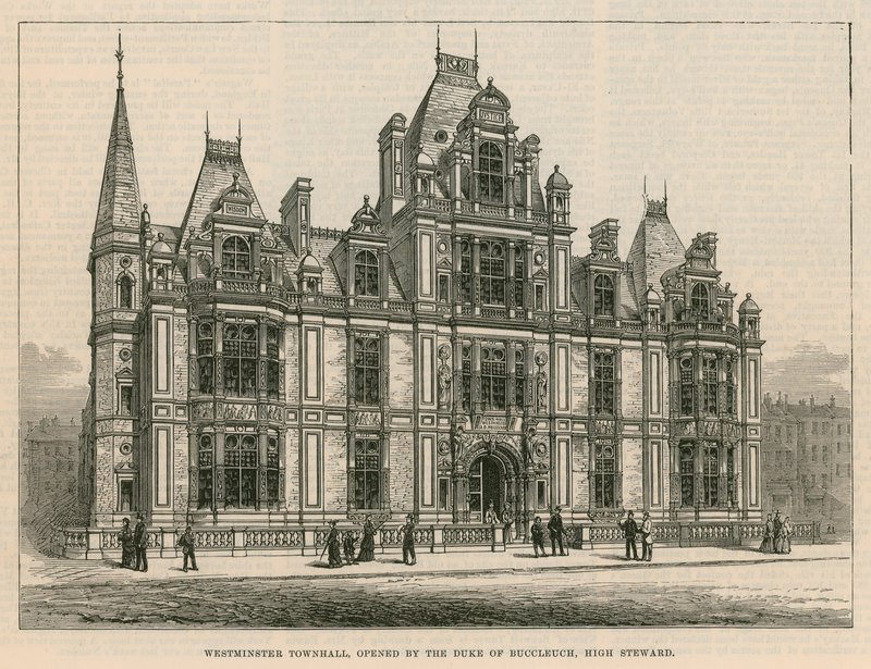 Westminster Town Hall, opened by the Duke of Buccleuch, High Steward by English School