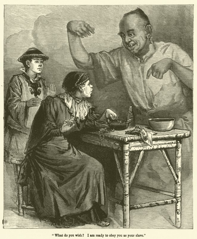 "What do you wish? I am ready to obey you as your slave" by English School
