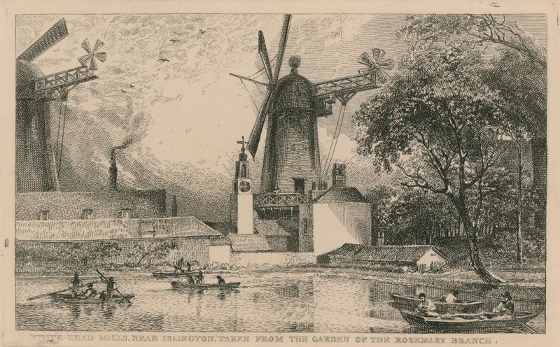 White Lead Mills near Islington, taken from the garden of the Rosemary Branch by English School