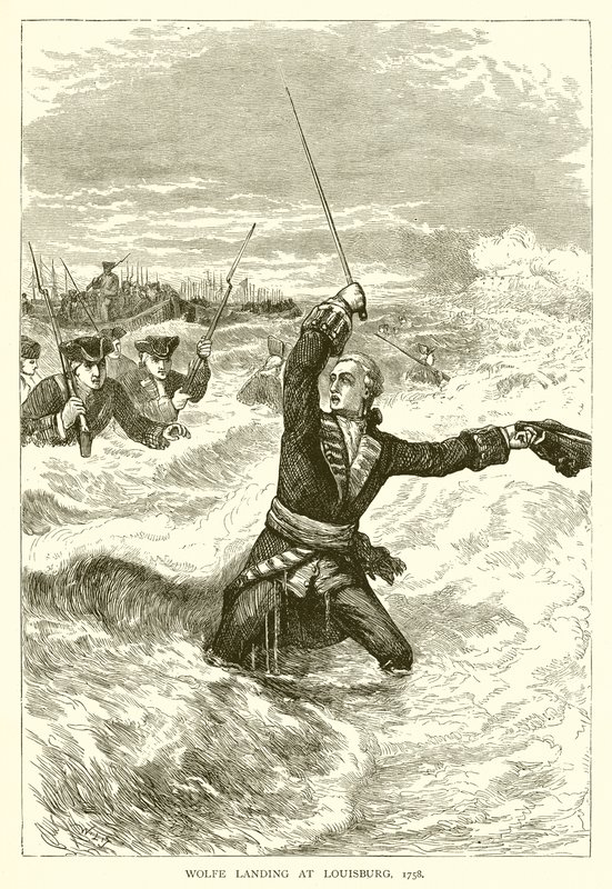 Wolfe landing at Louisburg, 1758 by English School