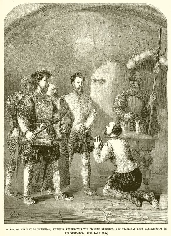 Wyatt, on His Way to Execution, Solemnly Exonerating the Princess Elizabeth and Courtenay by English School