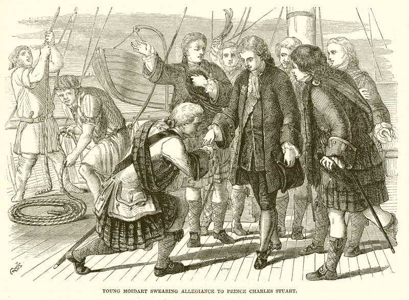 Young Moidart swearing Allegiance to Prince Charles Stuart by English School