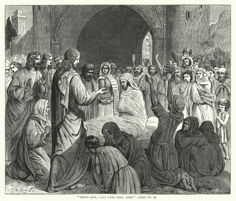 Young man, I say unto thee, arise, Luke VII by English School