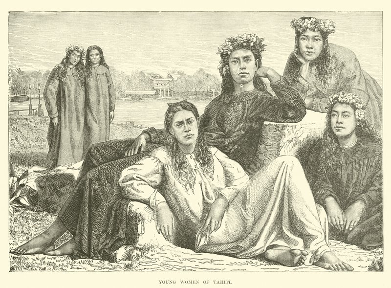 Young Women of Tahiti by English School