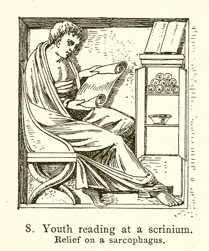 Youth Reading at a Scrinium by English School