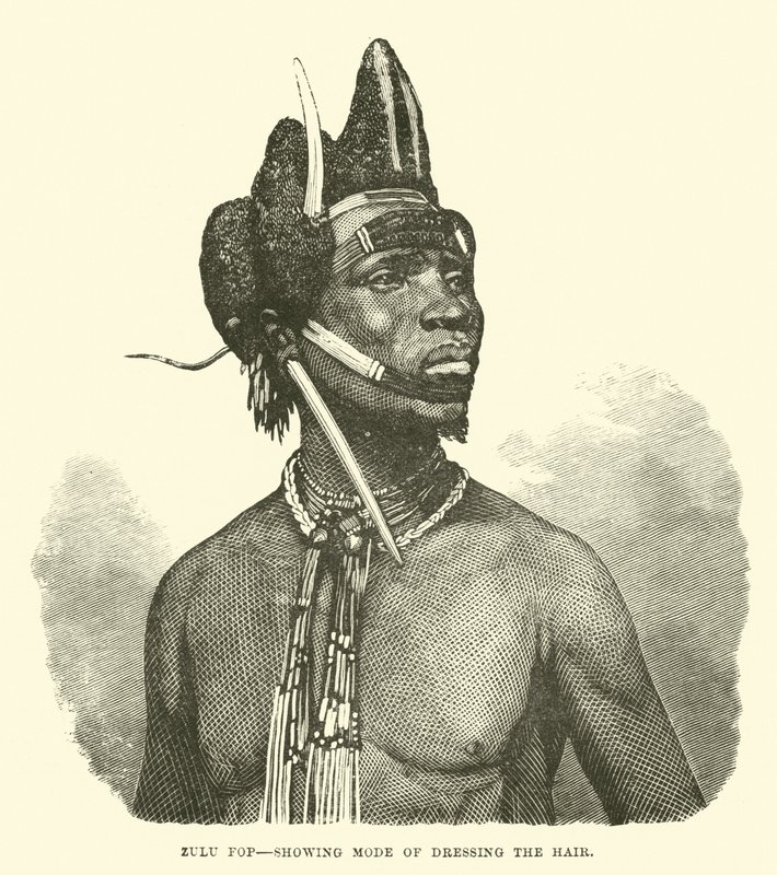 Zulu Fop, Showing Mode of Dressing the Hair by English School