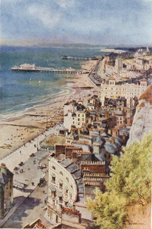 Hastings and St. Leonards from the Castle by Ernest William Haslehust