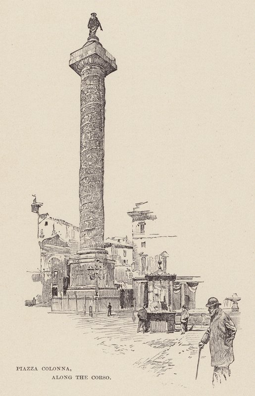 Piazza Colonna, along the Corso by Ettore Tito