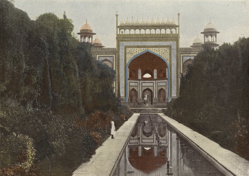 Agra, Entrance to the Taj Mahal by European Photographer