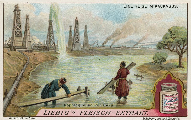 Oil wells of Baku by European School