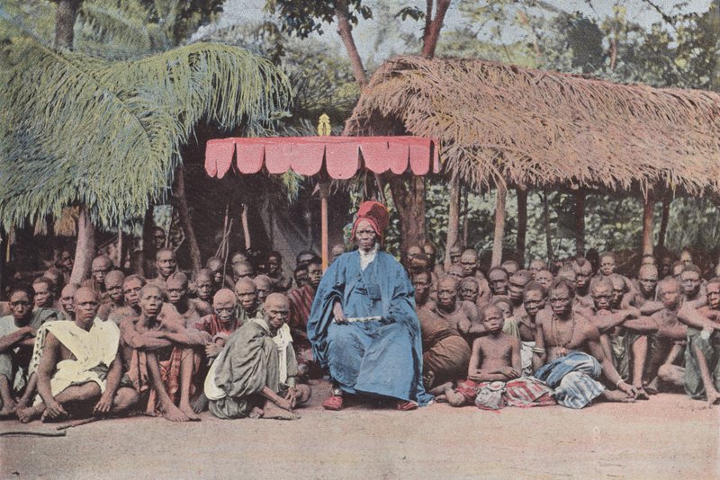 The King of Ifanhim and His Suite by European Photographer