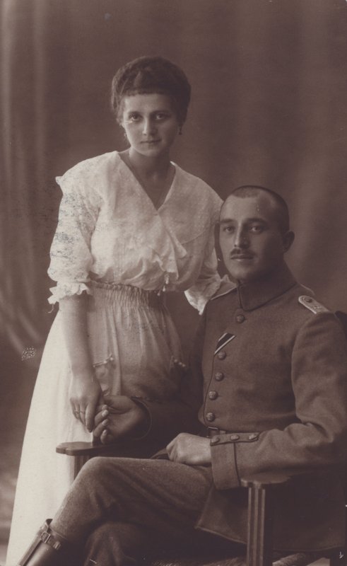 Portrait of a Soldier and His Wife by European Photographer