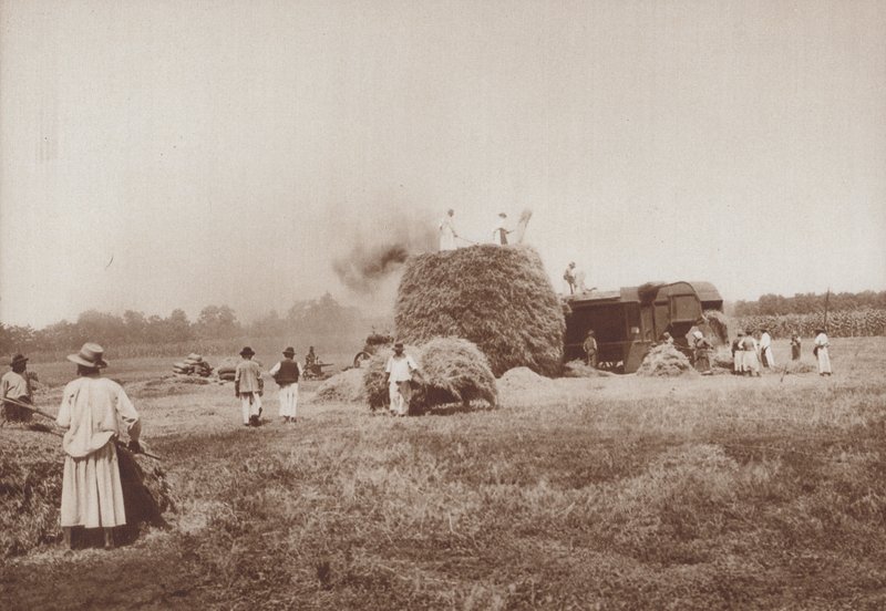 Threshing Wheat on the Alfold, the Plains of Hungary by European Photographer