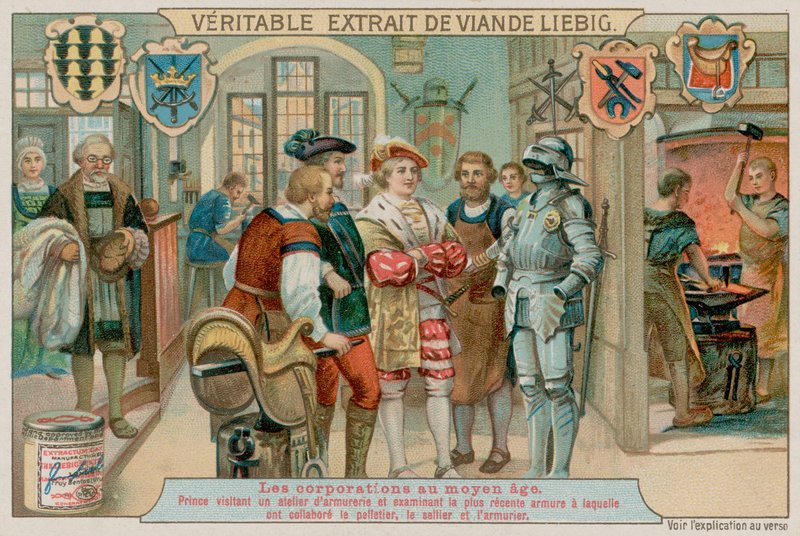 A Prince Visits the Workshop of an Armourer to Inspect the Work of a Furrier, a Saddler and an Armourer by European School