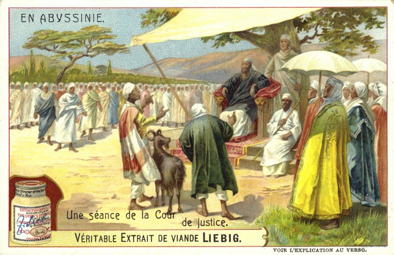 A session in a court, Ethiopia by European School