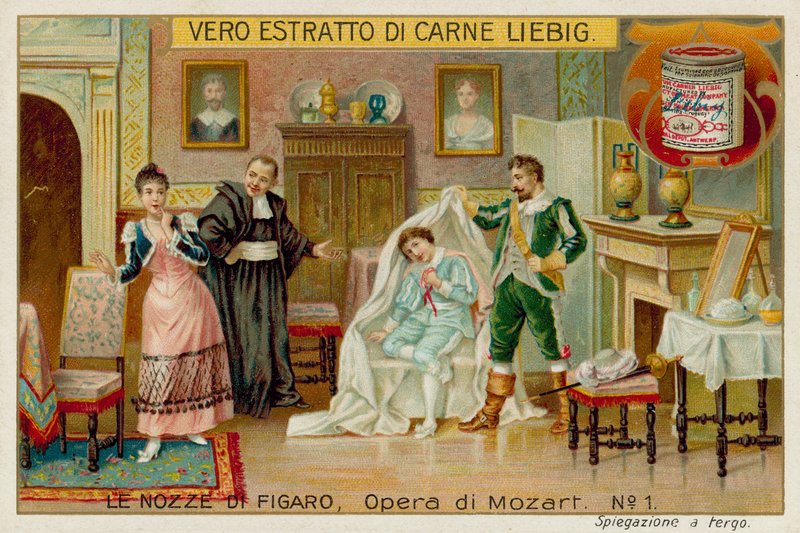 Cherubino, the Count, Susannah and Basilio by European School