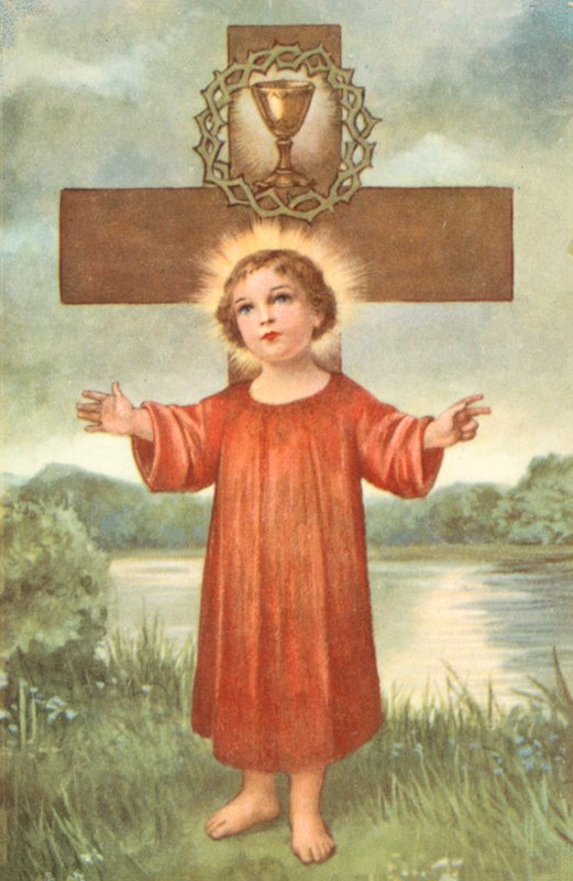Christ Child, Cross, Crown of Thorns and Communion Chalice by European School