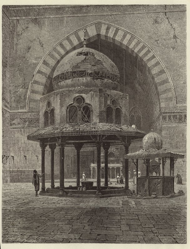 Egypt - Interior of the Mosque of Sultan Hassan by European School