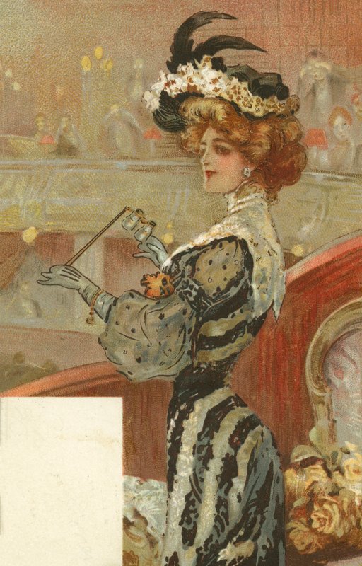 Elegant Woman at the Theatre by European School