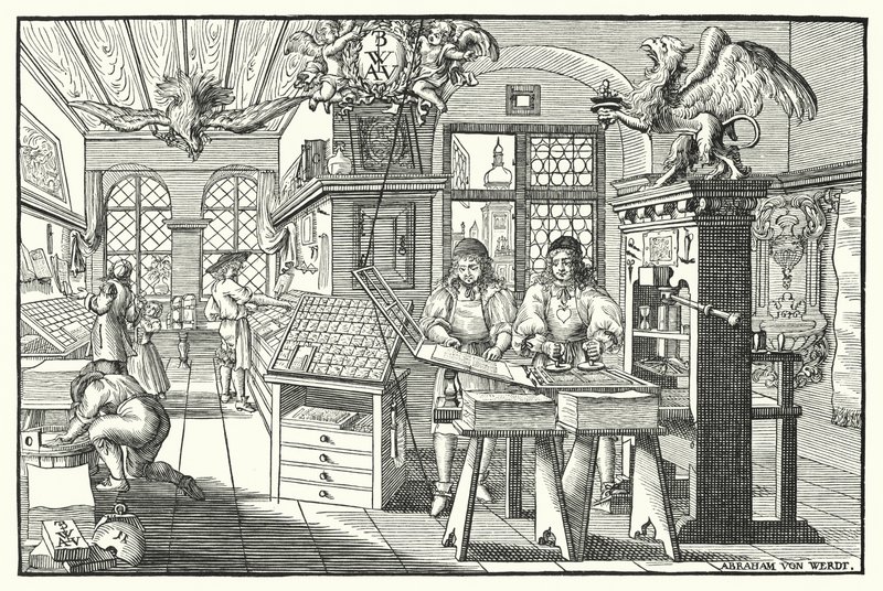 Interior of a Book Printer