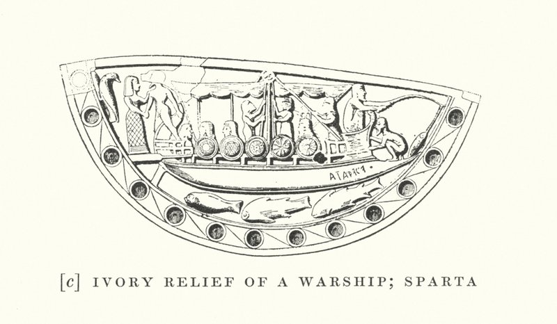 Ivory Relief of a Warship; Sparta by European School