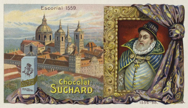 King Philip II of Spain and El Escorial by European School