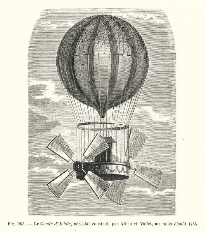 The Count of Artois, Aerostat Built by Alban and Vallet, August 1785 (engraving) by European School