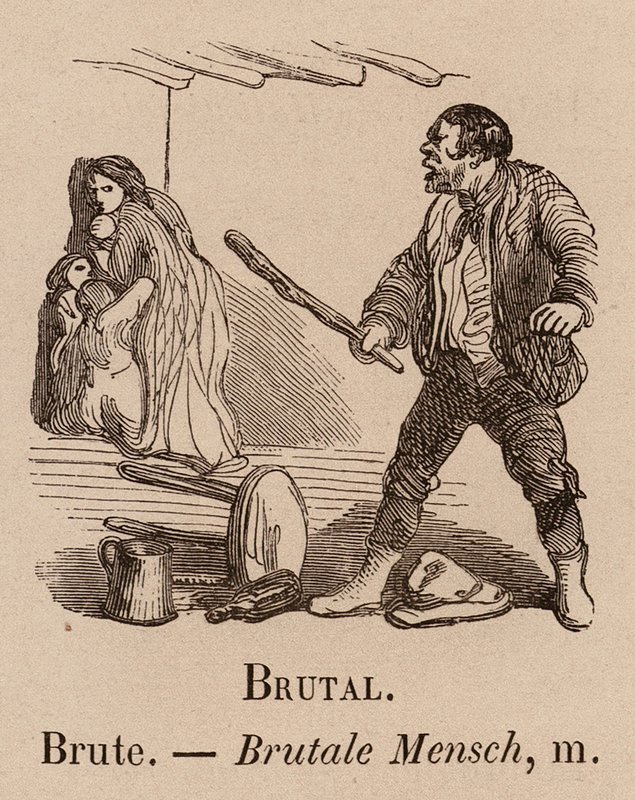 The Illustrated Vocabulary: Brutal; Brute; Brutal Person by European School