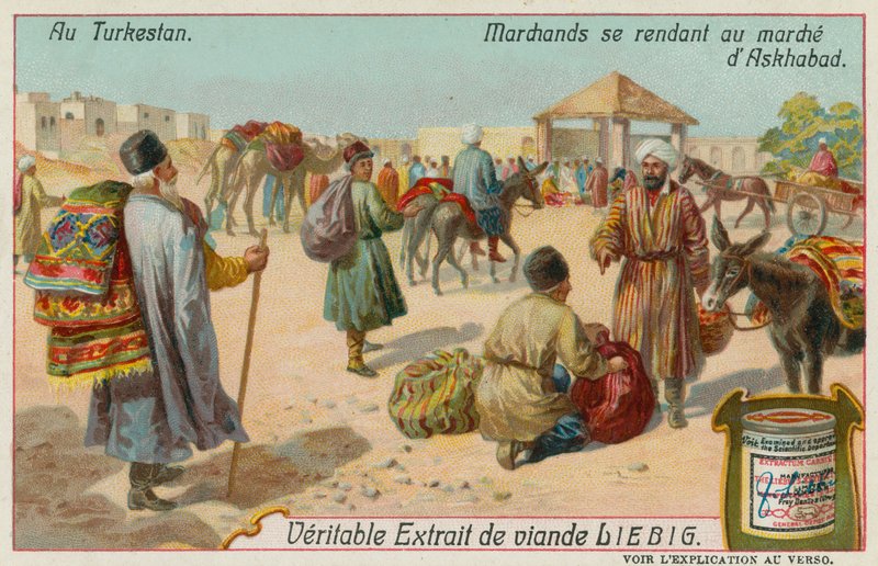 Merchants Going to a Market in Ashgabat in Turkmenistan by European School