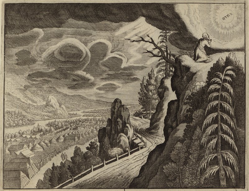Moses speaking to God on Mount Sinai by European School
