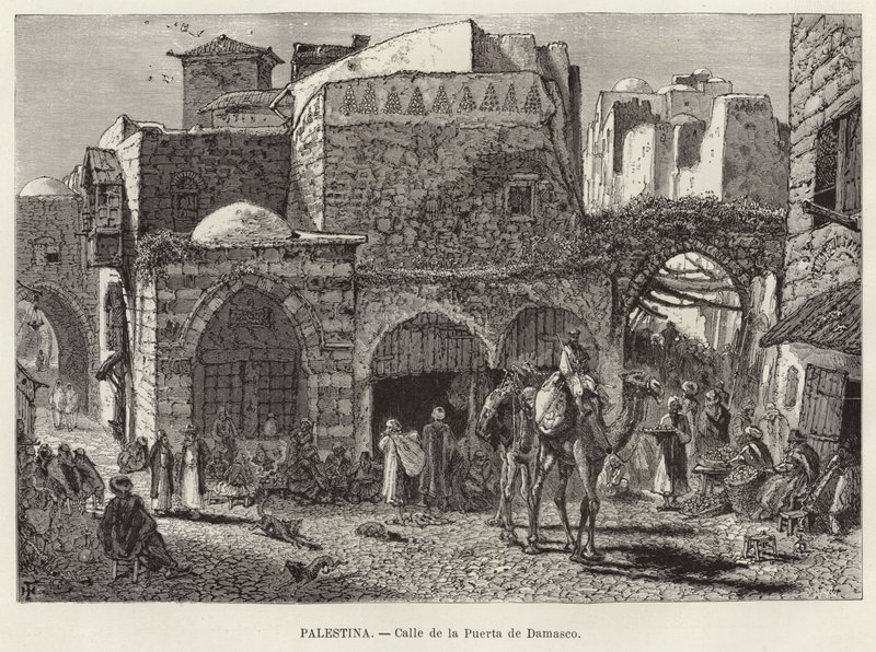 Palestine, Street of the Damascus Gate by European School