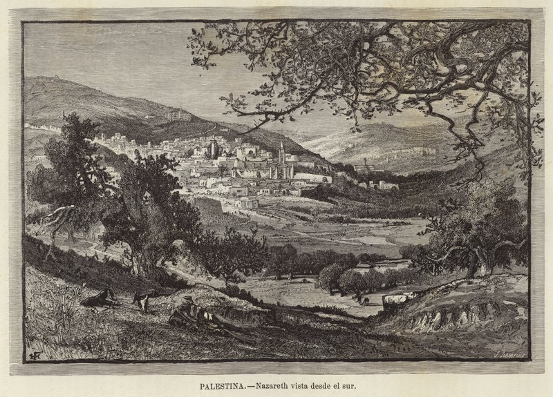 Palestine, Nazareth Viewed from the South by European School