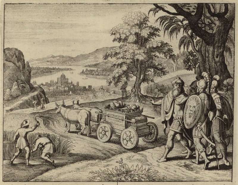 Philistines Returning the Ark of the Covenant to the Israelites (engraving) by European School