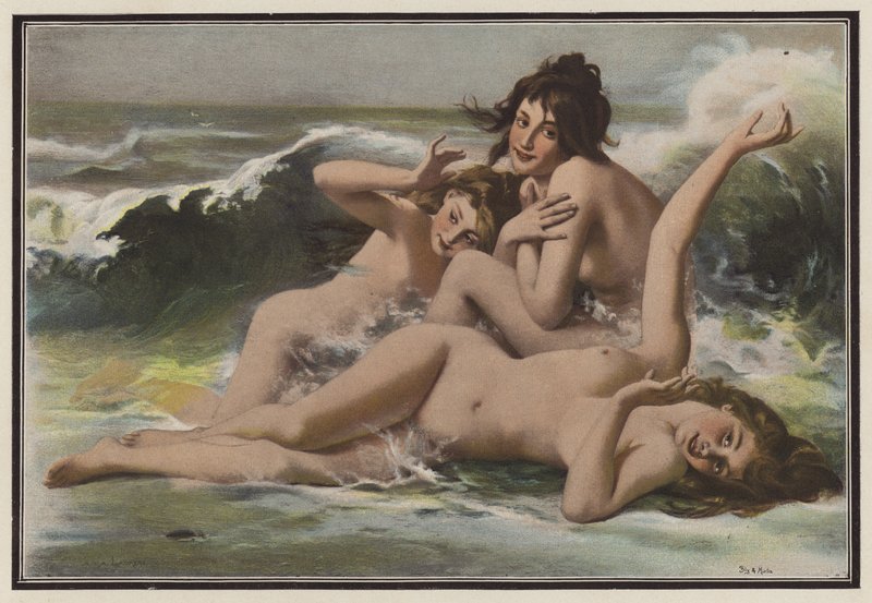 Three Women Among the Waves by European School