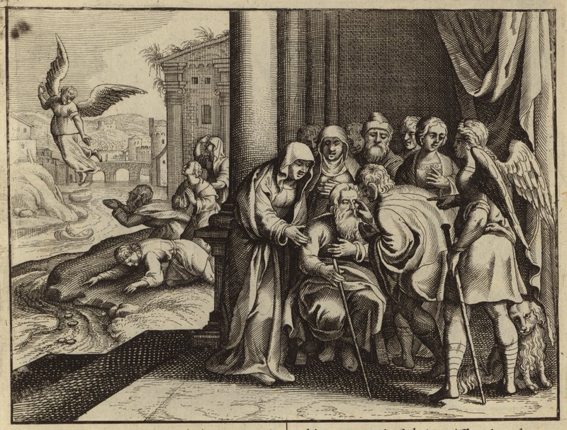 Tobias Restoring the Sight of His Father Tobit by European School